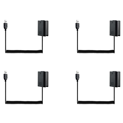 TsoLay 4X USB Ladekabel NP-FW50 Dummy Batterie Kabel für A7 A7R A7S A7M A7II A7S2 A7M2 A7R2 A6500 A6300 DC Koppler