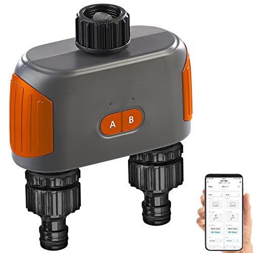 Royal Gardineer Duo-Bewässerungscomputer: Bewässerungscomputer mit Bluetooth 5 & Dual-Bewässerungs-Ventil (Doppel-Ventile Bewässerung)