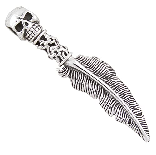 AFP Anhänger Totenkopf Feder Skull 925 Sterling Silber AS-451