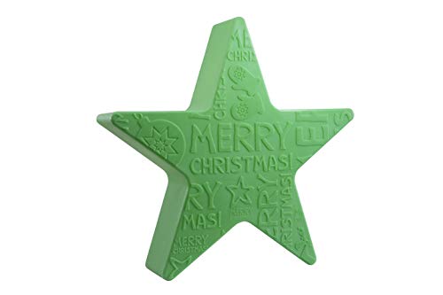 8 seasons design | Leuchtende Weihnachtsdeko Stern Shining Star 'Merry Christmas' (E27, Ø 60 cm, Motivleuchte, Innen- und Außenbereich) grün