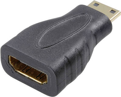 SpeaKa Professional HDMI Adapter [1x HDMI-Stecker C Mini - 1x HDMI-Buchse] Schwarz vergoldete Steckkontakte (SP-7869908)