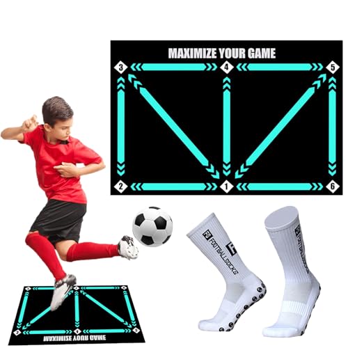 FOTTEPP Soccer Training Mat, Football Footstep Training Mat, Ball Mastery Mat Soccer, Football Training Mat Durable Non Slip, Soccer Mastery Mat (Set A)