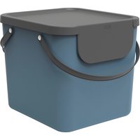 Rotho Albula Mülltrennungssystem 40l für die Küche, Kunststoff (PP) BPA-frei, blau/anthrazit, (39,8 x 35,8 x 33,9 cm)