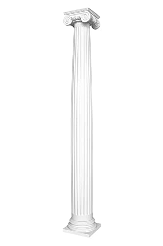 HEXIM Stuck Säule aus PU wählbar mit Schaft, Kapitell und Basis - griechisch römische Säulenelemente (N2225-1F Base) Pilaster Sockel Säulenfuss außen