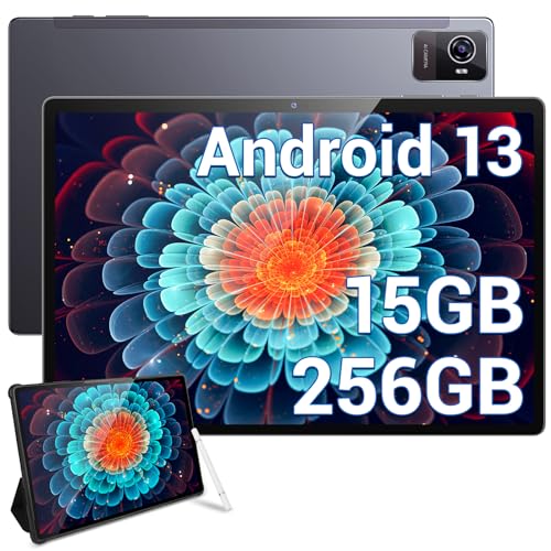 OUKITEL OKT3 Tablet Android 13, 10.5 Zoll Tablet mit 15GB+ 256GB (TF 2TB), 8250mAh, 1200*1920 FHD+ Gaming Tablet PC mit Touchstift, 16MP Kamera, Widevine L1/Octa-Core/Dual SIM 4G LTE/5G WIFI/BT5.0/GPS