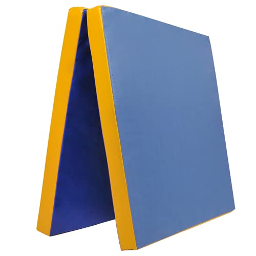 Klappbare Turnmatte - versch. Farben & Größen - Raumgewicht: 22 kg/m³ (200 x 100 x 6 cm, Blau - Gelb)