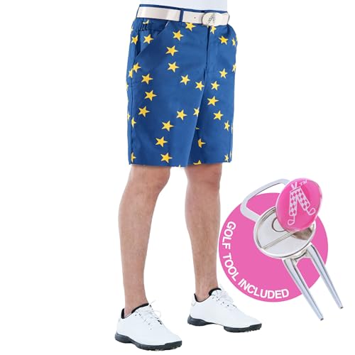 Royal und Awesome Herren Shorts ROYAL und Awesome Herren Golf Shorts - Eurostar, Eurostar, 32" Waist - 81 cm, RSEF3232