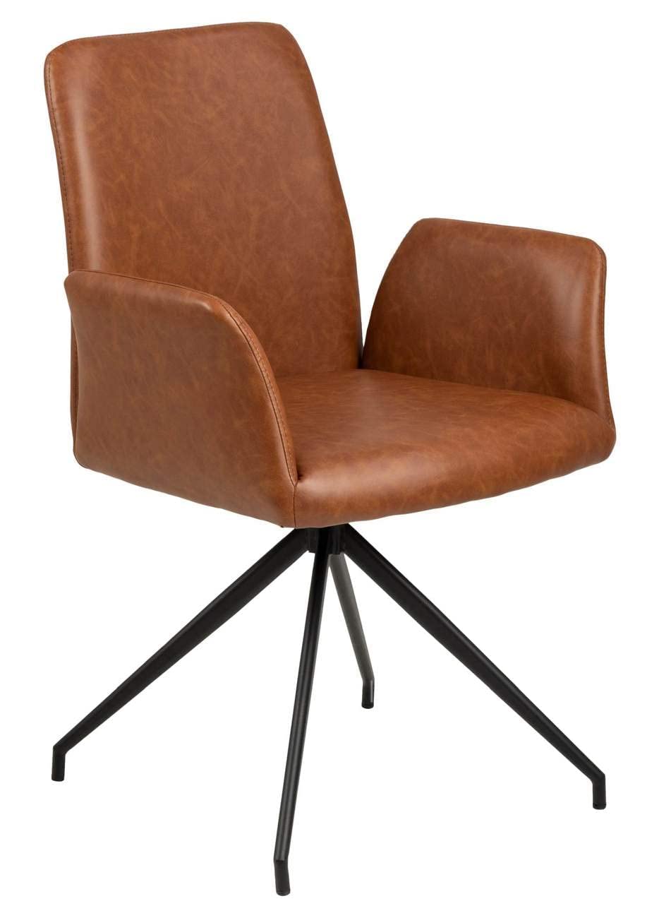 AC Design Furniture Naila Carver Esszimmerstuhl, H: 88 x B: 59 x T: 59 cm, Cognac/Schwarz, Kunststoff/Metall, 1 Stk.