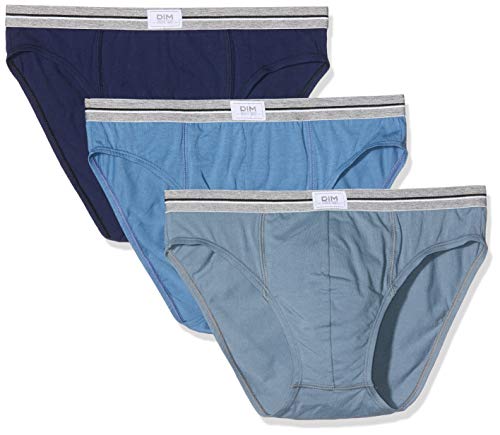 Dim Men Slip Ultra Resist X3 Unterhose, Mehrfarbig (Bleu Jean/Gris Souris/Bleu Denim 96h), Large (Herstellergröße: 4) (3er Pack)