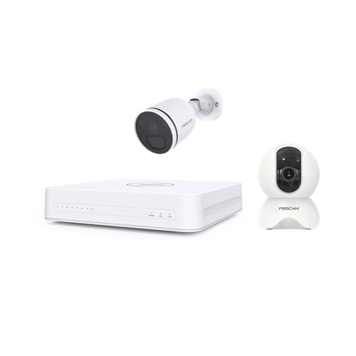 Digitales Full HD Videoüberwachungsset mit 2 Innen-/Außenkameras X5 Weiß und S41 - Foscam