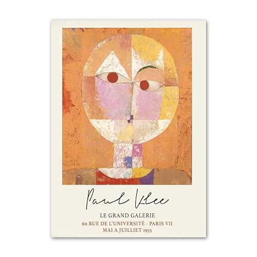ZENCIX Berühmte Paul Klee Poster und Drucke Abstrakte ästhetische Wandkunst Paul Klee Leinwand Gemälde Illustration Bilder für Wohnkultur 50x70cmx1 Kein Rahmen