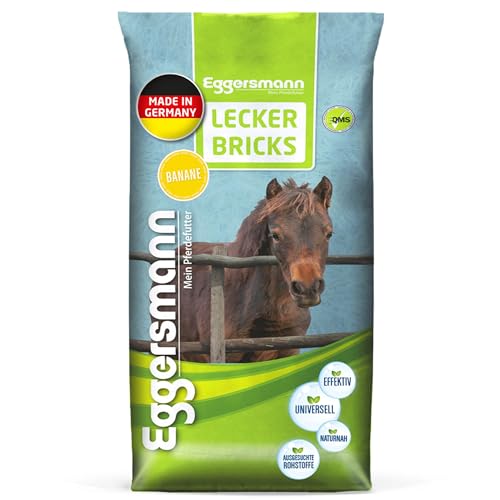 Eggersmann Lecker Bricks Banane - Pferdeleckerlis Banane - Leckerlies für Pferde und Ponies - 25 kg Sack