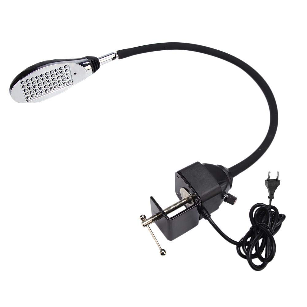 Nähmaschinenlicht, 8W Industrienähmaschinenlampe mit Magnetfuß, 50 LEDs Arbeitslampe Flexibler Schwanenhalsarm Arbeitslampe Schreibtischlampe 110-250V(EU)