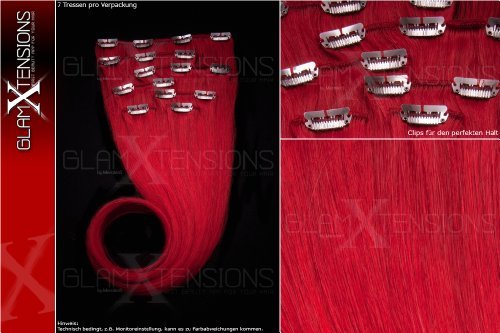 Remy Clip In Extensions 7 teiliges Set 70g Haare 60cm Rot 100% indisches Echthaar Clip-In Echthaar Haarverlängerung Haarverdichtung