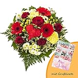 Dominik Blumen und Pflanzen, Blumenstrauß Herzensfreude und Grußkarte "Alles Liebe"