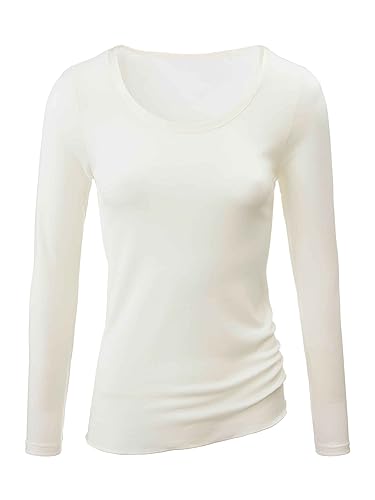 CALIDA Damen True Confidence Top Langarm Unterhemd, Cream White, 40-42 DE (S)