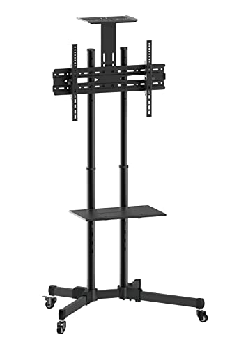 VALUE LCD-/TV-Rollständer | schwarz | Für Bildschirme und TV-Monitore bis 50 kg (37" bis 70") | Für den Einsatz in Konferenz- oder Schulungsräumen