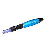 Derma Roller Elektrische Micronadeln Pen, MTS Nano Elektrisches Mikronadel Instrument 0.25mm-2.0mm Anti Cellulite Falten Akne Narben ideal für die Hautpflege, 2x Aufsatz