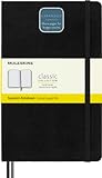 Moleskine - Classic Expanded Squared Paper Notebook - Hard Cover and Elastic Closure Journal - Color Black - Size Large 13 x 21 A5 - 400 Pages