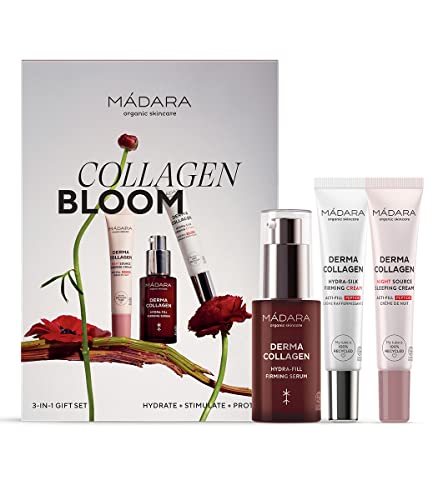 MÁDARA Organic Skincare | Collagen Bloom Gift Set – A Naturally Potent Approach To Boosting Collagen, Features Three Mini- And Full-sized Essentials For Improved Collagen Production