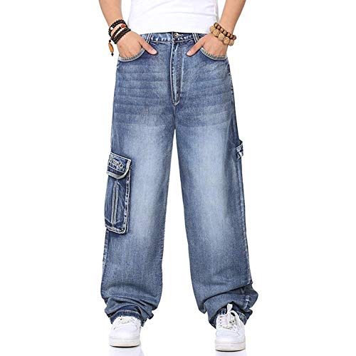 Männer Baggy Hip Hop Jeans Plus Größe 30-46 Multi Taschen Skateboard Cargo Jeans Für Männer Taktische Denim Jogger (46)