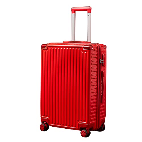 Großer Roter Koffer, Hochzeitskoffer, Trolley -Koffer Mit Kosmetiktasche,C,28 inches
