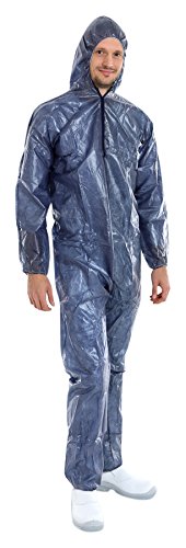 CMT 819127Â Zipped Jumpsuit with Hood and Elasticated Cuffs, Ankles And Waist With Polyethylene Coating (Pack of 50)