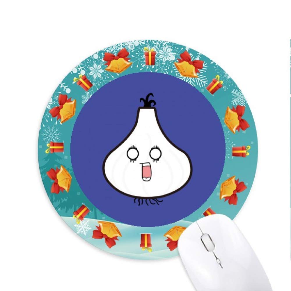 Knoblauch Ãœberrascht Schöne kleine Emoji Mousepad Rund Gummi Maus Pad Weihnachtsgeschenk
