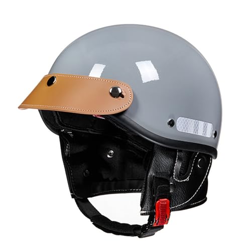 Erwachsener Retro Baseball Cap Style Motorradhelm - Open Face Motorradhelm mit Schnellverschluss Schnalle ECE Zertifiziert Jethelm Roller-Helm für Cruiser Chopper Moped,58-62cm,Style3