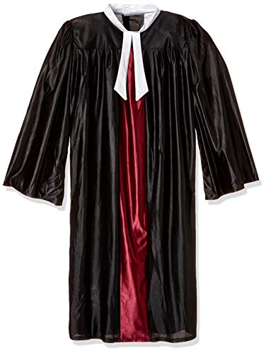 Bristol Novelty AC223X Judge Gown (XL) Kostüm, Schwarz, Rot, XL