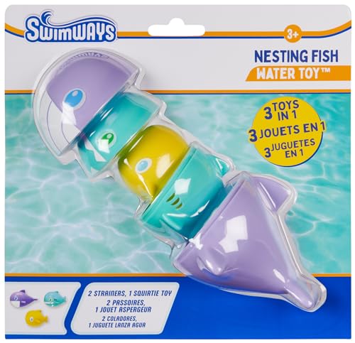 SwimWays Nistendes Fisch-Wasserspielzeug, Kinder-Poolzubehör & Schwimmbad-Spielzeug, 3-in-1-Pool-Spielzeug mit Fischmotiven für Kinder ab 3 Jahren