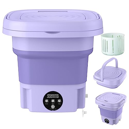 8L Portable Washing Machine | Foldable Mini Washing Machine | Mini Washing Machine Half Automatic Small Washer | with 3 Modes Deep Cleaning for Underwear | Baby Clothes, or Small Items