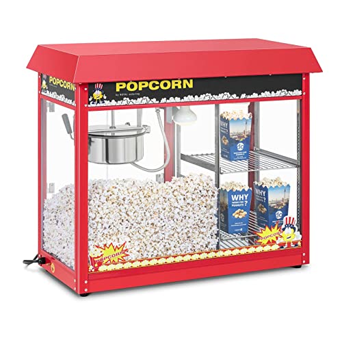 Royal Catering RCPC-16E Popcornmaschine Popcorn Maker Popcorn Bereiter Beheizter Auslage Rot