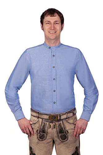 Edelnice Trachtenmode modernes Trachtenhemd aus Baumwolle Uni Farbe rot, blau oder weiß Gr. S-5XL