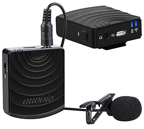 auvisio Funk Mikrofon: Funkmikrofon-Set mit Empfänger für 3,5-mm-Klinkenanschluss, 2,4GHz 25m (Lavaliermikrofon)