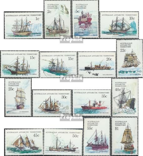 Prophila Collection Austral. Gebiete Antarktis 37-52 (kompl.Ausg.) postfrisch ** MNH 1979 Schiffe der Antarktis (Briefmarken für Sammler) Seefahrt/Schiffe