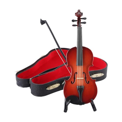 Miniatur-Violinen-Holzinstrument-Modell mit Ständer, Miniatur-Violinen-Musikmodell, Min-Mini-Instrument-Nachbildung,