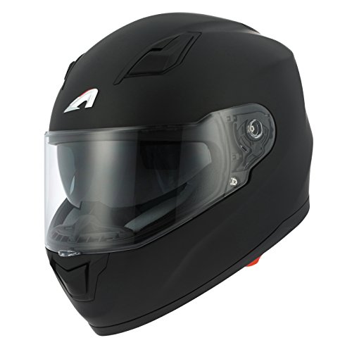 Astone Helmets - Casque de moto GT900 Monocolor - Casque intégral large vision - Casque de moto intégral homologué - Casque de moto mixte en polycarbonate - Matt black S