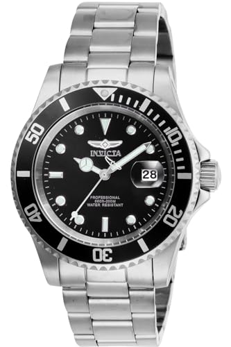 Invicta Pro Diver Herren Uhr 26970 Quartz Laufwerk 3 Zeiger 40mm Gehäuse schwarz mit Edelstahl Armband