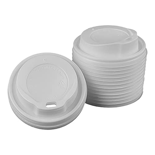 Gastro-Bedarf-Gutheil 500 Weiße Deckel 90mm Durchmesser für Kaffee to Go aus Kunststoff Passend für 200ml Pappbecher