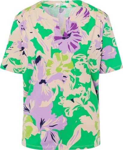BRAX Damen Style Caelen Cotton Single Jersey Printed T-Shirt, Apple Green, 40