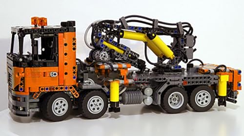 FMBLDM Technik LKW mit Pneumatik Kran, 1659 Teile Pneumatic LKW Rettungsfahrzeug Bausatz, MOC Modellbausatz, Spielzeuggeschenke for Erwachsene, Teenager K