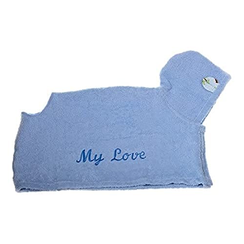 MICHI MICHI-LB08 Bathrobe My Love Blue Hund Bademantel, L