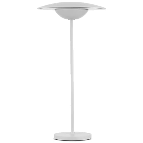 REV TOWER Tischlampe kabellos, stilvolle Tischlampe für innen und außen, Tischleuchte dimmbar, Nachttischlampe, weiß