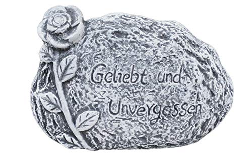 Grabschmuck Grabstein Geliebt und unvergessen frostfest wetterfest Steinguss