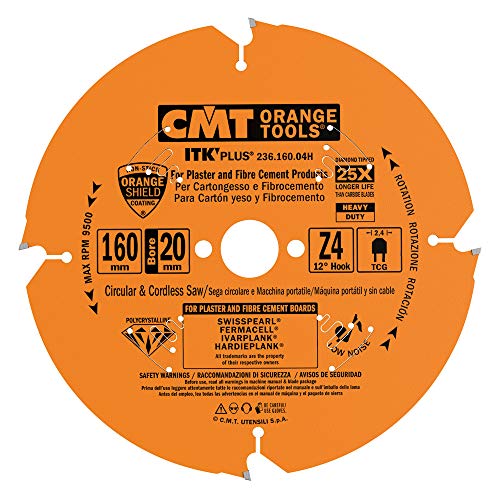 CMT Orange Tools 236.160.04h - Kreissägeblatt für Mat. Schleifmittel D 160 x 2.2 x 20 Z4 DP