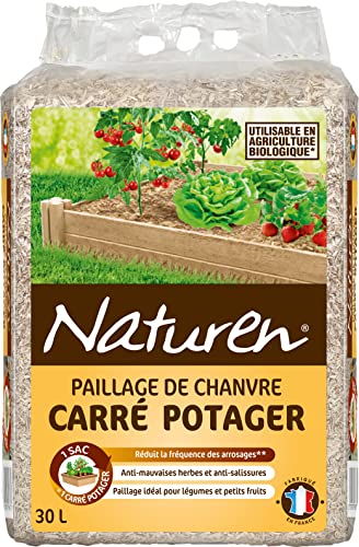 Naturen NATCHA3 Mulch, quadratisch, für Gemüsegarten, UAB 30 l, geeignet für quadratisches Gemüsebeet, verhindert das Anheben von Unkraut – bereichert den Boden – 30 l = 1,5 m²