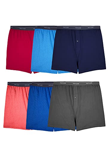 Fruit of the Loom Herren Tag-Free Boxer Shorts (Knit & Woven) Boxershorts, Big Man – 6er-Pack, 4X-Large