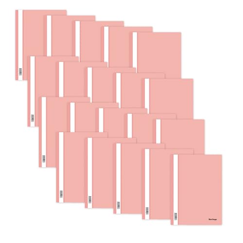 Berlingo Schnellhefter Set, 20 Stück, A4 Format, 100 Blatt, 180 Mikron, PP-Kunststoff, für das Büro, das Home Office oder die Schule und Uni, rosa