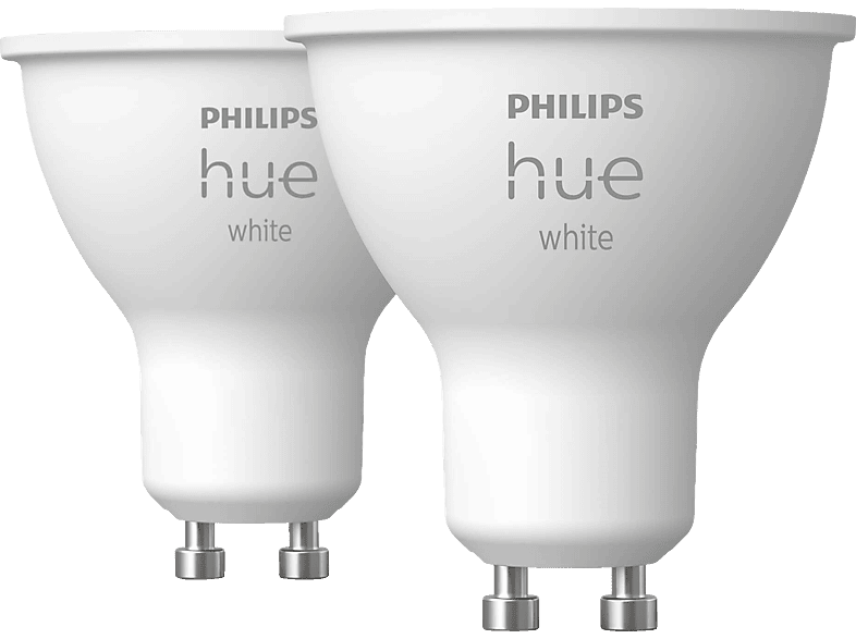 PHILIPS Hue White GU10 Doppelpack LED Lampe Warmweiß